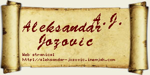 Aleksandar Jozović vizit kartica
